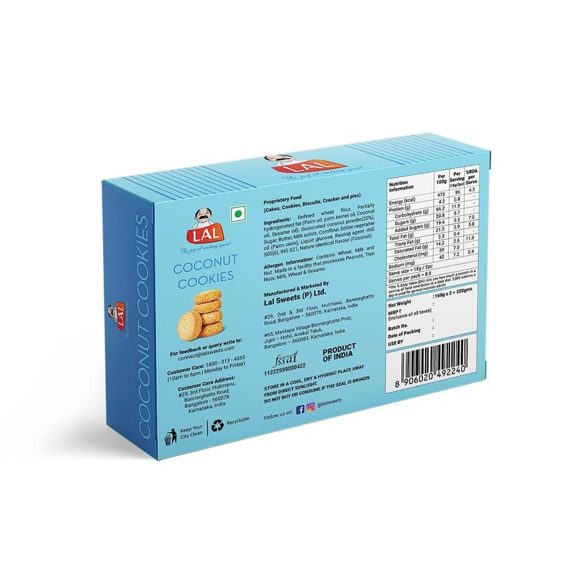 Lal Sweets Coconut Cookies, 400 gm view 2