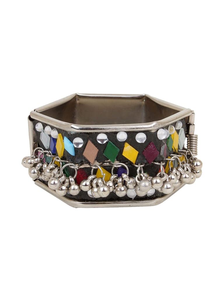 Cardinal Oxidized Multicolor Minakari Gungroo Mirror Adjustable Bracelet Size 2.6 view 2