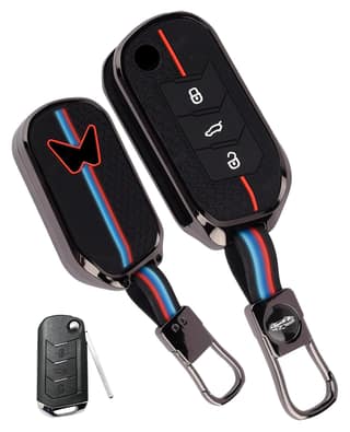 Coll of Fest Luxury Metal Silicon Key Cover Compatible with Mahindra Scorpio N | 3Xo | Xuv 300 | Marazzo | Xuv 700 | Xuv 400 Ev | Bolero | Thar 3 Button Flip Key Glow in the Dark
