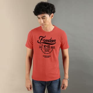 Ftx Men Printed Roundneck Cotton Rich Half Sleeve Tshirt