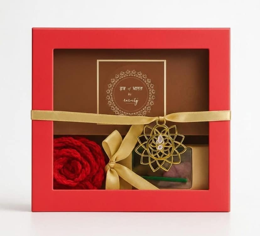 Rareity Classic Wedding Gift Set | Premium Ittar Box | Hand Crochet Red Rose | Fragrance Duo for Couples | Anniversary & Birthday | Luxury Romantic Presentation | Gift for Women and Men