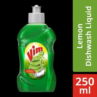 Vim Dishwash Liquid - With Power Of Lemons, 250 Ml Bottle