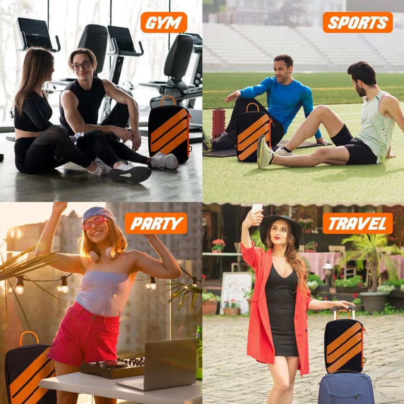 SNEAKARE Premium Shoe Bag for Travel - Fits Sneakers Up to UK Size 12, Removable Crossbody Strap, Airflow Vents & Extra Pockets with 5mm Thickness view 7