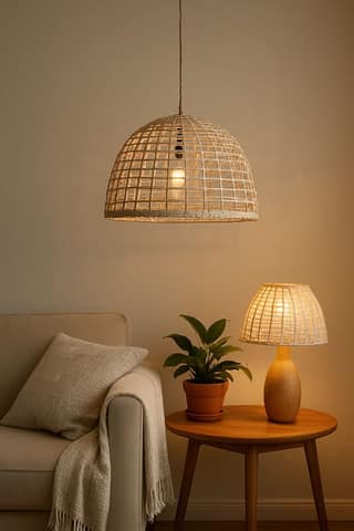 Tiger Grass Lamp Hook (Handwoven Lampshade)