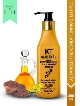 Advanced Hair Care Pre-Conditioning Shampoo | Mustard Oil & Keratin Infused | Promotes Hair Growth & Deep Nourishment | Sulfate-Free, Paraben-Free | 250ml