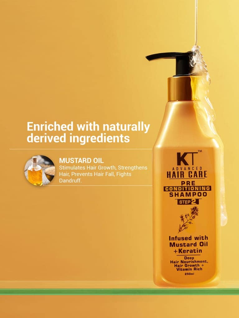 Advanced Hair Care Pre-Conditioning Shampoo | Mustard Oil & Keratin Infused | Promotes Hair Growth & Deep Nourishment | Sulfate-Free, Paraben-Free | 250ml view 3