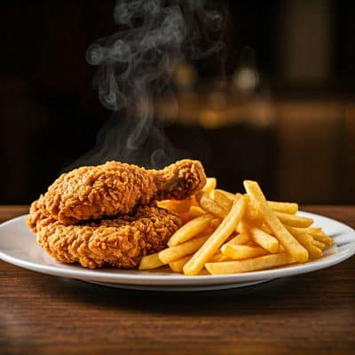 1 Crispy Boneless Chicken Strip + 1 Pc Crispy Chicken + French Fries