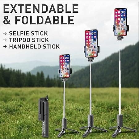 UBON Travel Selfie Stick SF-140, v5.0 Bluetooth Connectivity Multifunctional Selfie Stick with Wireless Remote, Non-Slippery Tripod Stand, Extend Up to 1000MM, 360 Degree Rotation, Easy to Use & Carry view 4