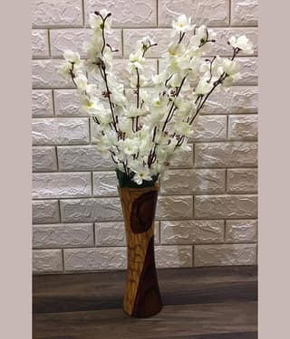 REAL PBR - White Cherry Blossom Artificial Flowers Bunch ( Pack of 1 )