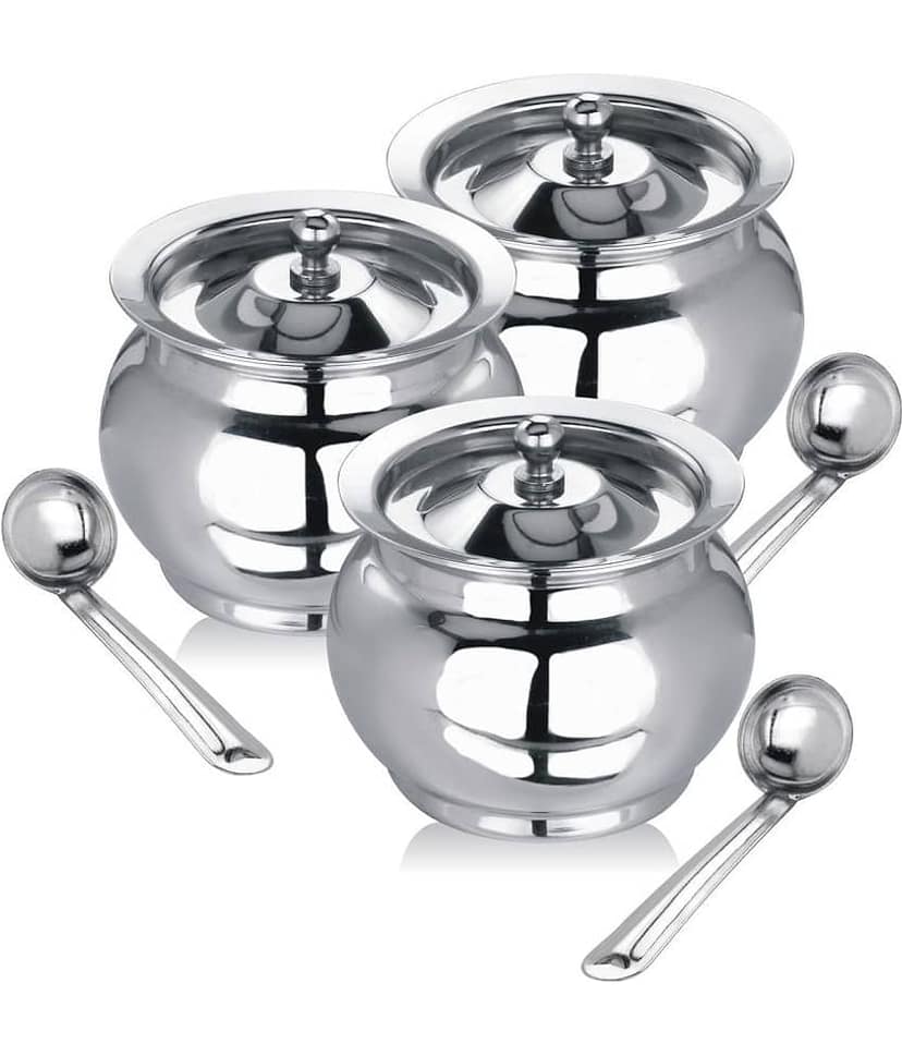 APEIRON kalash ghee pot pk 3 Steel Oil Container/Dispenser Set of 3 300 mL