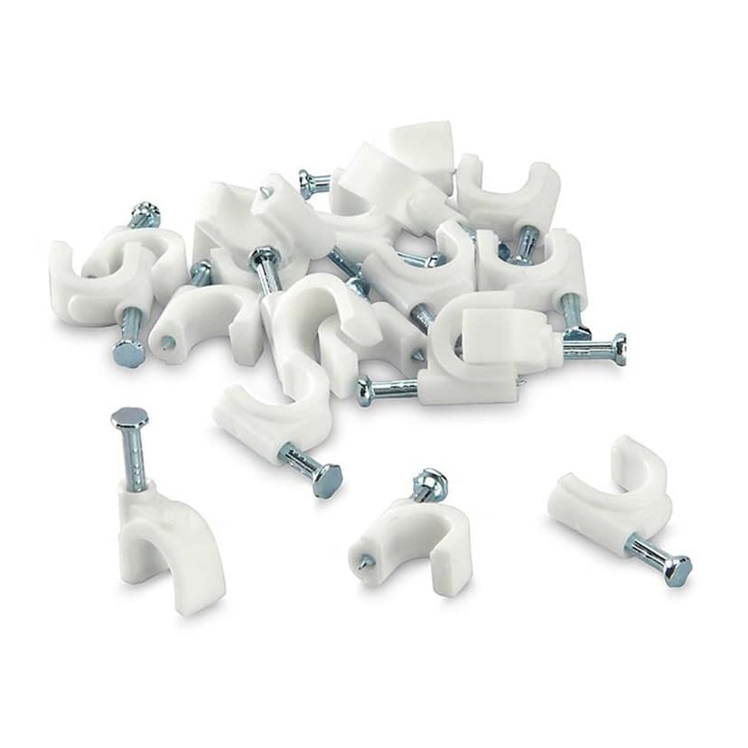 100 Pc 6 MM Cable Clip used in all kinds of wires to make them stuck and holded in walls etc. view 3