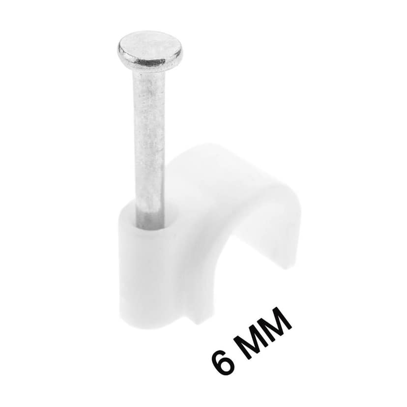 100 Pc 6 MM Cable Clip used in all kinds of wires to make them stuck and holded in walls etc. view 8