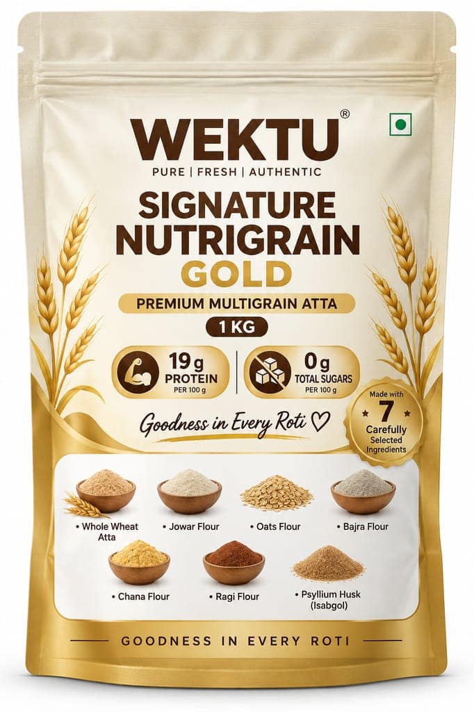 WEKTU Heritage Gold Multigrain Nutrition Blend Aata.