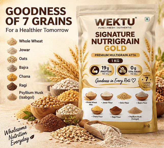 WEKTU Heritage Gold Multigrain Nutrition Blend Aata. view 3