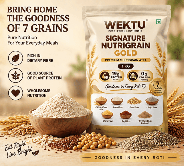 WEKTU Heritage Gold Multigrain Nutrition Blend Aata. view 5