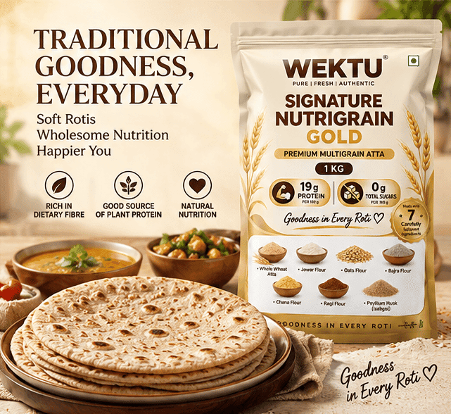 WEKTU Heritage Gold Multigrain Nutrition Blend Aata. view 6