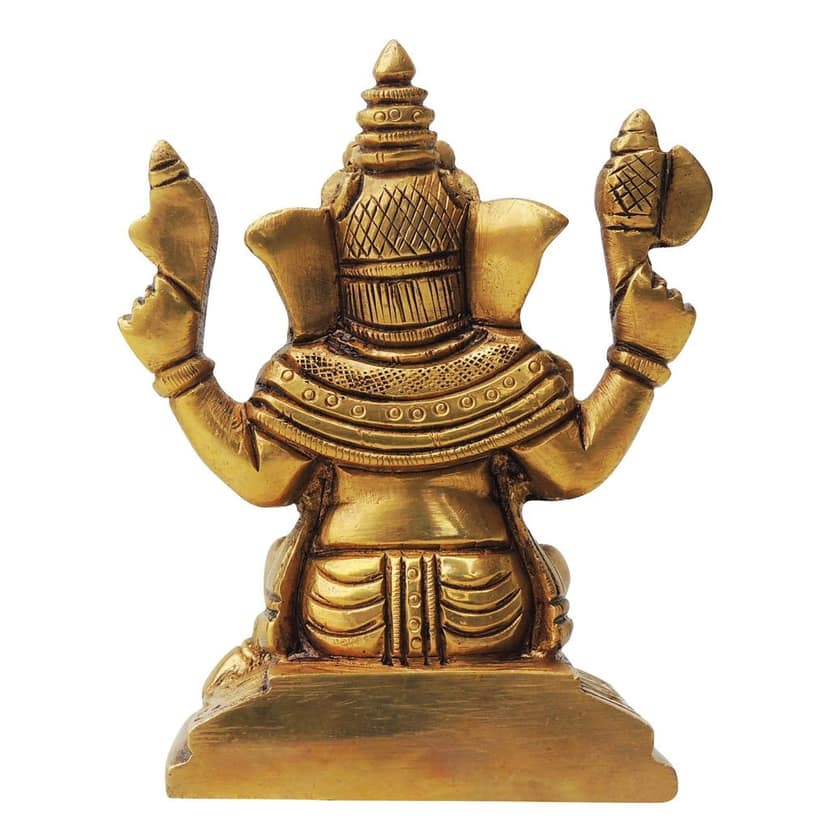 Brass Showpiece Ganesh Ji Statue (BSMAS1315 G) view 3