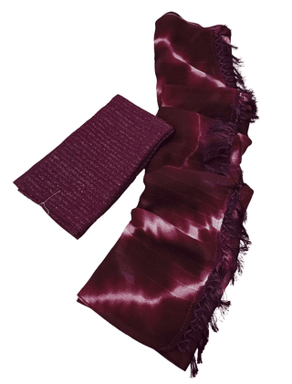 Maroon Cotton Saree with Unstitched Blouse Piece