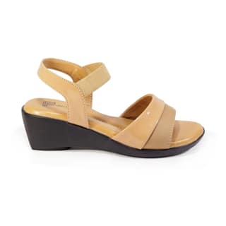 Fullos Beauty Women's Black Wedge Sandals - Lightweight, Comfortable, and Stylish Footwear for All-Day Wear, Perfect for Casual and Semi-Formal Outfits Beige