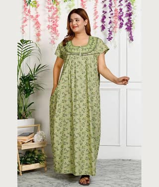 hargun night wear Purple Cotton Women's Nightwear Nighty & Night Gowns ( Pack of 1 )