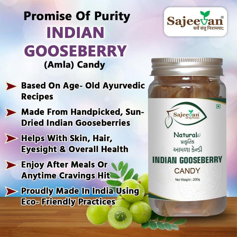 Natural Indian Gooseberry (Amla) Candy – Vitamin C - Rich Digestive & Immunity Booster | Sweet & Tangy Ayurvedic Treat | 200g view 7