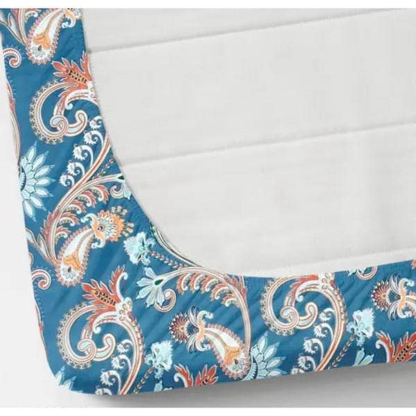 Homdazal Microfibre Abstract Queen Size (Light Blue with Orange) view 2