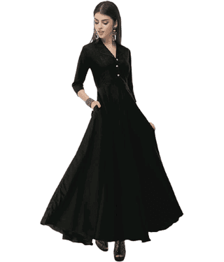 TOGZZ Women Crepe A-line Dress ( Black )
