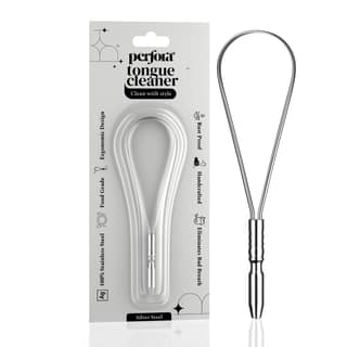 Perfora Silver Steel Tongue Cleaner For Men And Women | For Fresh Breath, Improved Taste Sense & Bacteria Removal