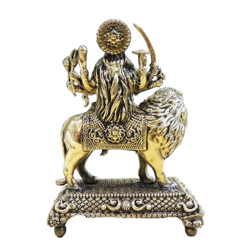 Premium Brass Durga Mata Statue for Mandir, Height : 4.7 Inch (BSMAS1860 C) view 3
