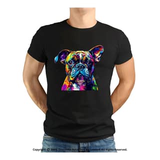 Trishoolin "Colourful Dog..." Abstract Theme Graphic T-Shirt (Design 10292MB) | Cotton Regular Fit Crew Neck Tee | Pack of 1