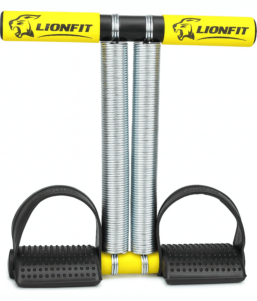 LionFit Double Spring Tummy Trimmer for Men & Women | Comfortable Foam Grip | Red Ab Exerciser for Home Workout