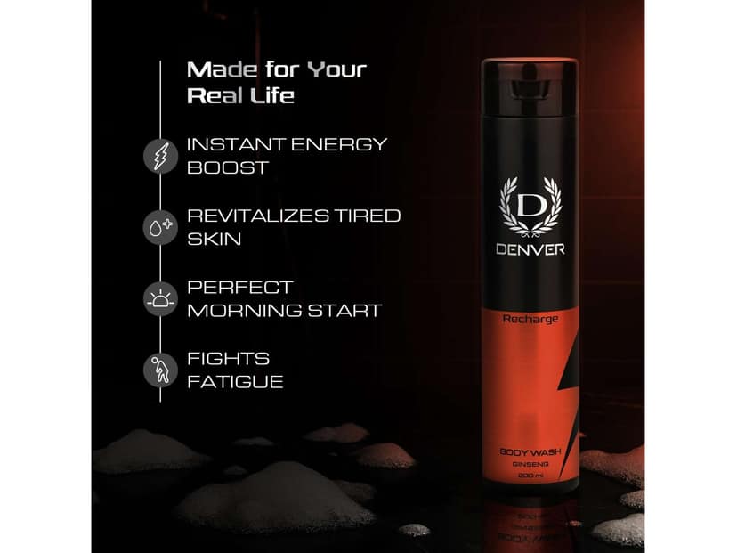 DENVER Recharge Ginseng Body Wash -Combo Pack (2 X 200 ml) view 4