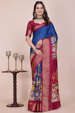 Dola Silk Kalamkari Saree