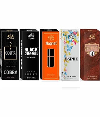 ST.JOHN Cobra ,Magnet,BlackCurentEsence &Narcotic Pocket Perfume for Men 10 ml ( Pack of 5 )