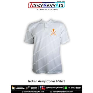 ArmyNavyAir Personalised Army Collar T-Shirt (Large) | Premium Cotton Polo | Casual & Uniform