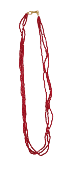 Ruby Red Beaded Necklace
