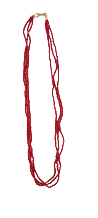 Ruby Red Beaded Necklace