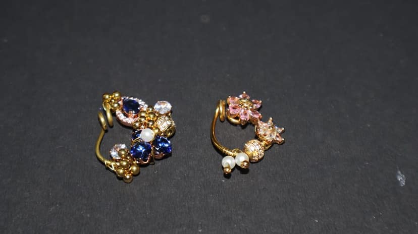 Diamond AD Stone Nose Ring("2") inch view 3