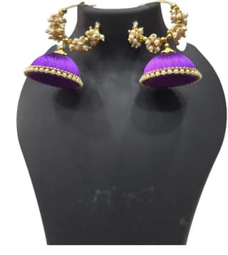 Elegant and Stylish Silk Thread Jhumka Earrings with Pearl Beads for Women