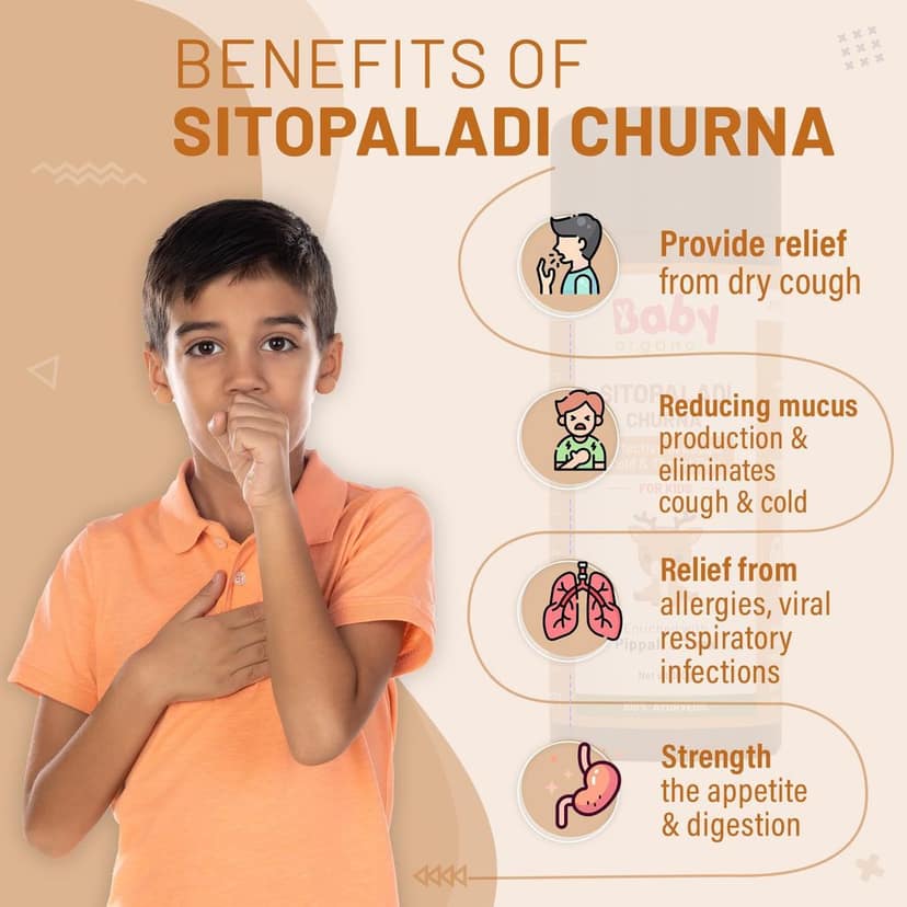 Babyorgano Sitopaladi Churna/Churan 100g - Ayurvedic Classical Remedy for Cough Cold, Sore Throat & Digestive Wellness for Kids (Pack 1) view 2