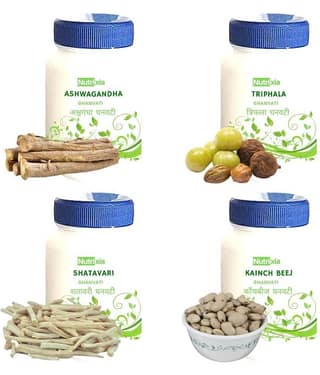 Nutrixia Food \nAshwagandha,Shatavari,Triphala,Kaunch Tablet 340 no.s Pack Of 4
