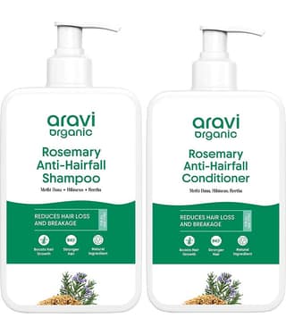 Aravi Organic Pure Rosemary Shampoo & Rosemary Conditioner For Healthy Hair Growth (Pack of 2)