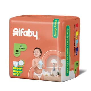 Alfaby Super Duper Dry Comfy Pants - Diapers for Babies Size L (9-14 kgs) - Pack of 28