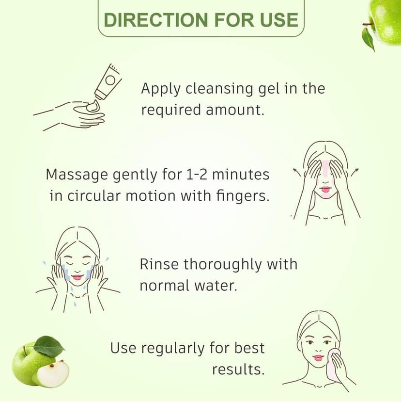 Elois Green Apple Face Cleansing Gel 100 gm with Aloe Vera Extract For All Skin Type - Sulphate & Paraben Free view 4