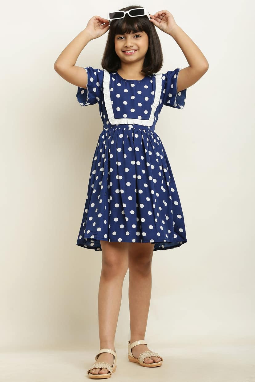 Pretty Trendy Blue Frock & Dress For Girls. view 2