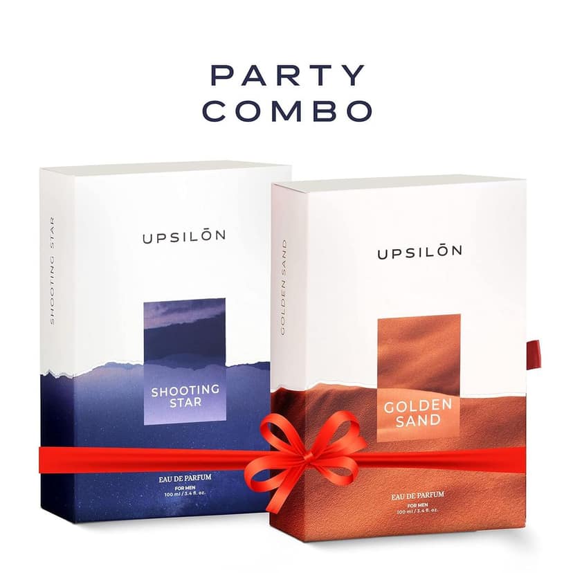 UPSILON Combo of Shooting Star & Golden Sand Eau De Parfum Premium Long Lasting Fresh & Powerful Fragrance Spray Travel Friendly Luxury Parfum Scent | Men’s Perfume | Each 100ml - Pack Of 2 view 2