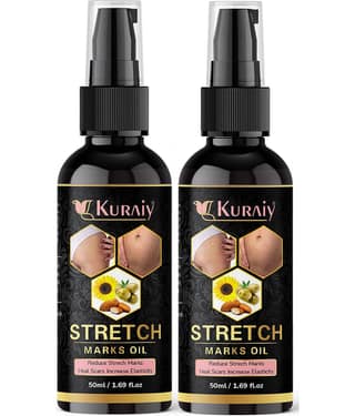Kuraiy Natural Stretch Oil with Coconut, Olive & Jojoba Oils, For Scars & Stretchmark Oil