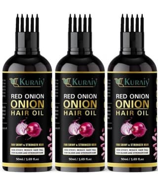 KURAIY ONION All Type of Hair Problem Herbal Anti Dandruff Hair Oil 50 ML Hair Oil PACK OF 3