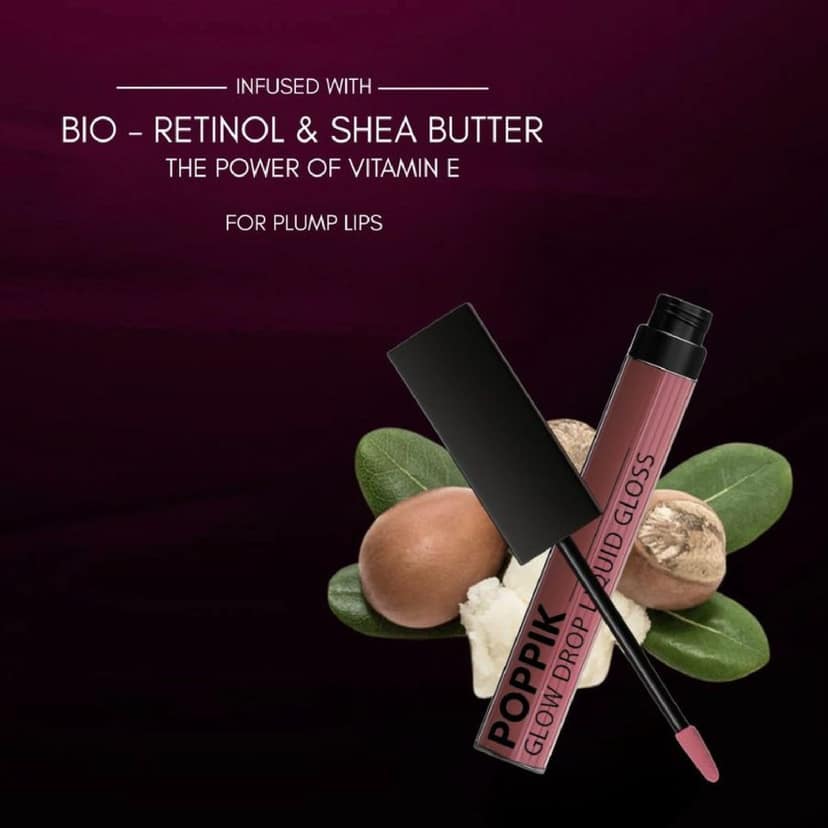 POPPIK Liquid Gloss Lipstick for Women | High Shine, Non Sticky, Moisturizing Lip Color | Smooth Glossy Finish | Party & Everyday Wear Lip Gloss, Ideal for Wedding, Casual Outings, Gifting, 2ML view 5