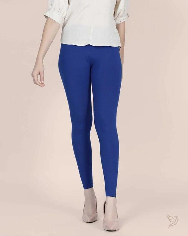 CHINTELS Churidar Ethnic Wear Legging (Dark Blue, Solid)